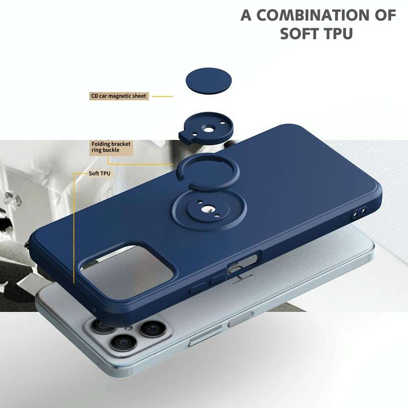 For Honor X8 Ring Kickstand Silicone Phone Case(Black)