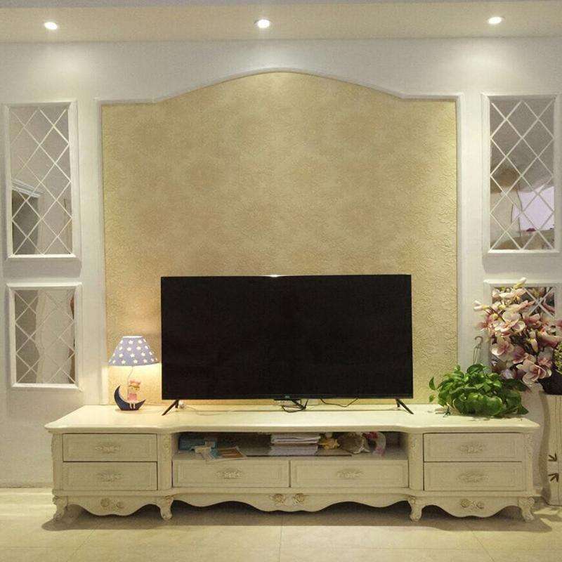 Rhombus Stitching Background Acrylic Mirror Decorative Stickers, Specification: Red Small