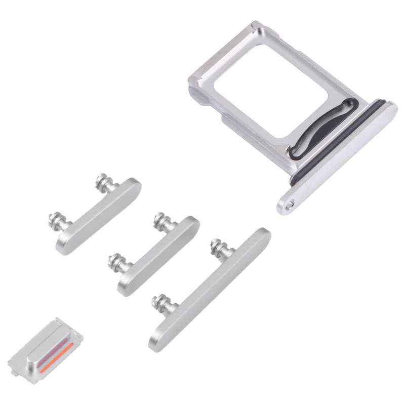 SIM Card Tray + SIM Card Tray + Side Keys for iPhone 14 Pro Max (Silver)