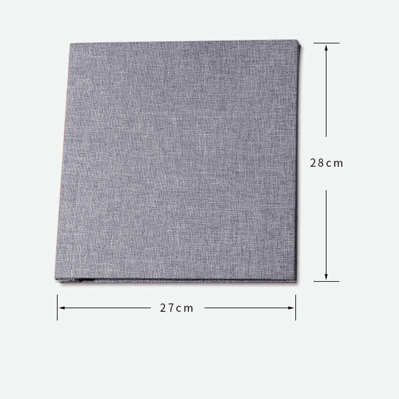 Simple Linen Self-adhesive Film Album Retro Family Large Capacity Handmade Creative Gifts(Gray Wh...