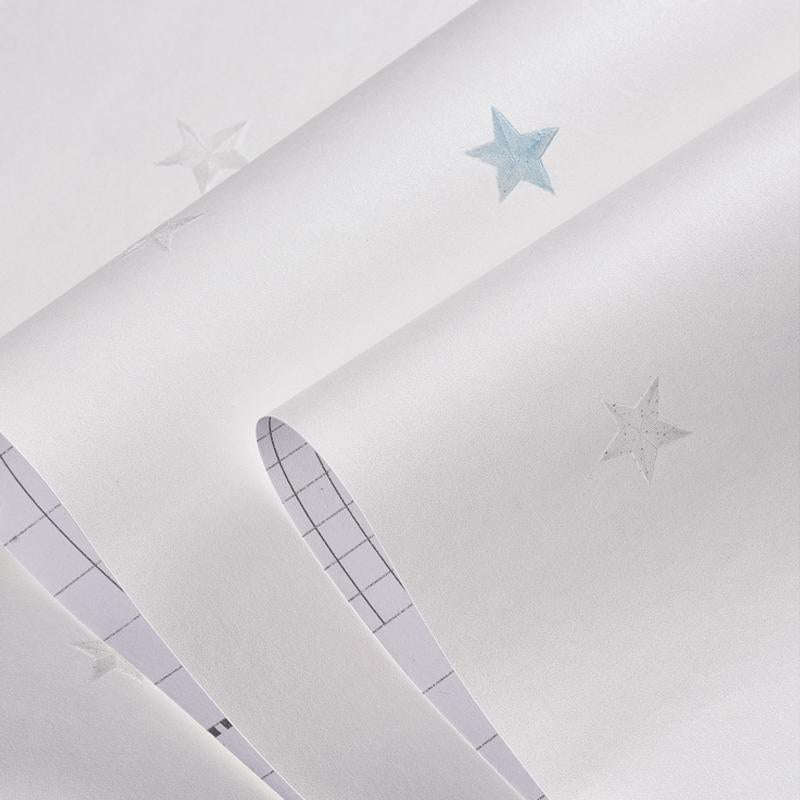 0.53 x 3m 3D Stars Moon Self-Adhesive Wallpaper Mediterranean Children Wall Sticker(1502 Beige)