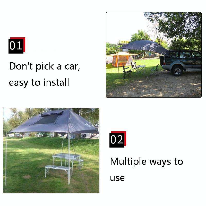 LADUTA Outdoor Self-Driving Tour Barbecue Camping Car Side Tent Car Tail Extension Tent Supplies(...