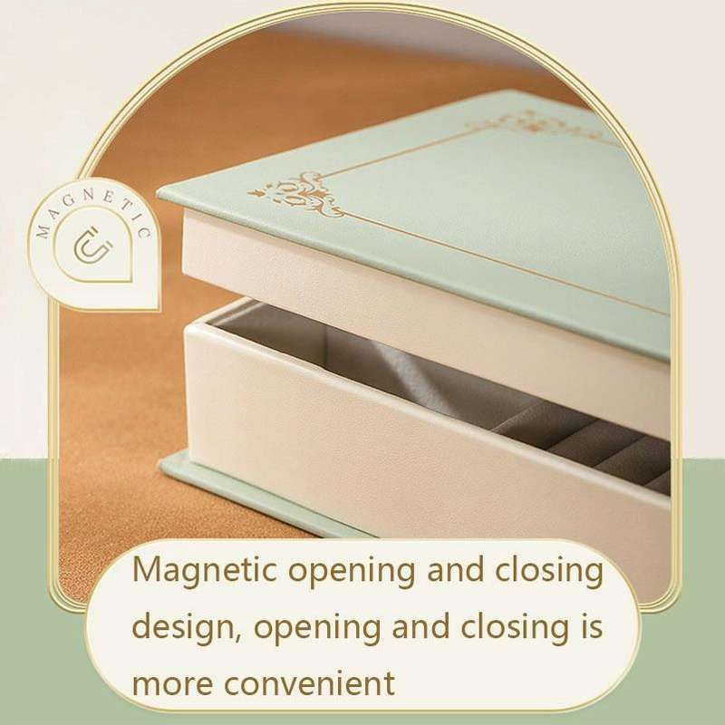 CASEGRACE Sp01115 Vintage Flip Book Shape Jewelry Box(White)