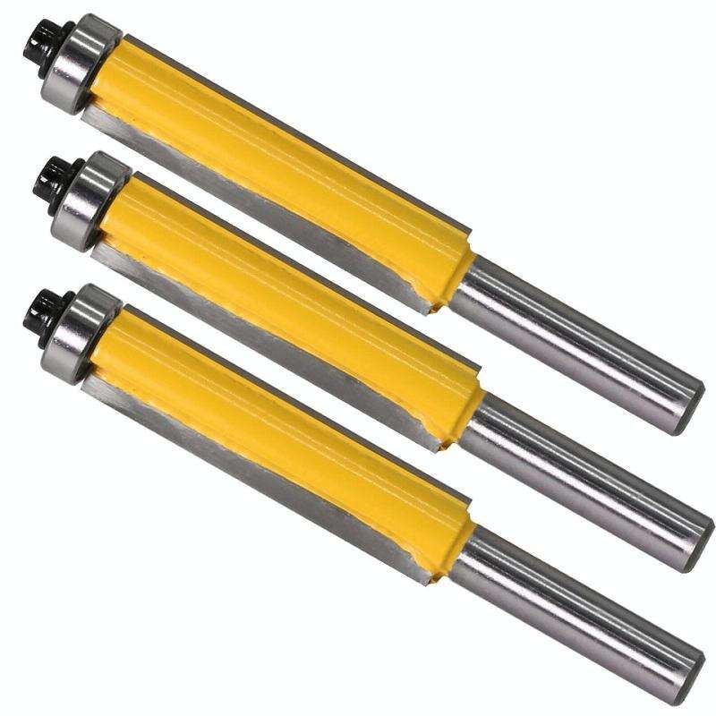 8-Handle Extended Trimming Cutter With Bearing Woodworking Line Milling Cutter, Specification: 8x...