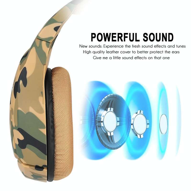 ONIKUMA K1-B Deep Bass Noise Canceling Camouflage Gaming Headphone with Microphone(Yellow)