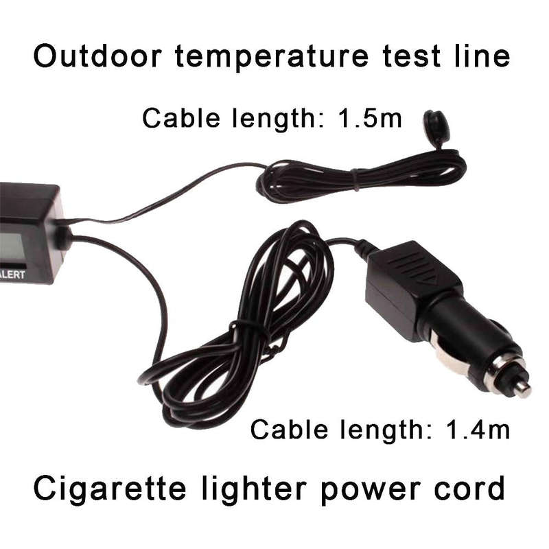Car Inside And Outside Dual Temperature+Clock+Voltage LED Electronic Display(Orange+Blue)