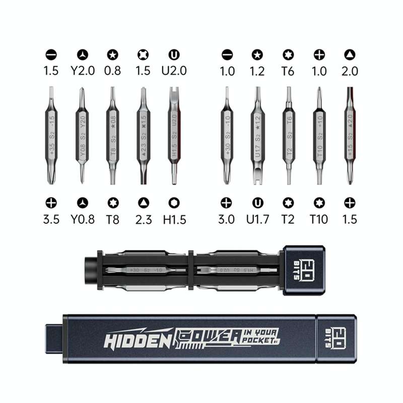 JAKEMY JM-8195 21 in 1 S-2 Bits Square Handle Design Screwdirver(Blue)