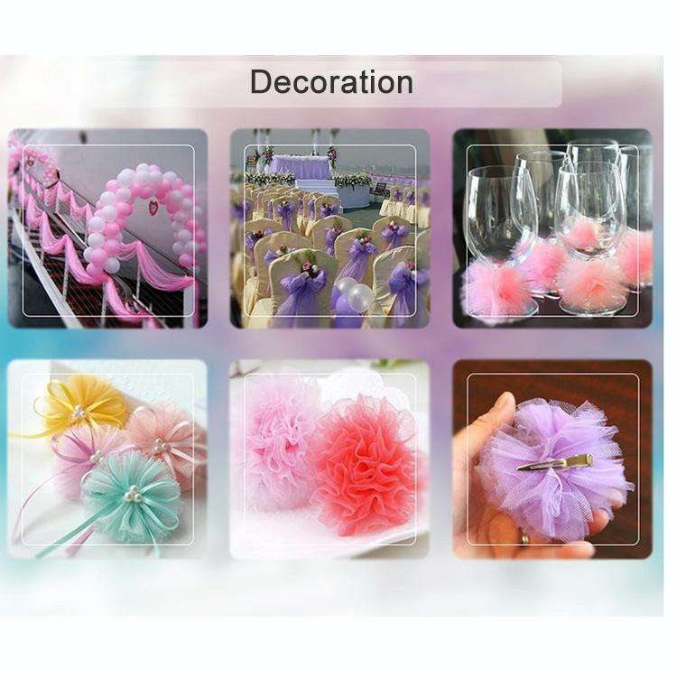 Fashion 20D Polyester Tulle Roll, Wedding Birthday Decoration Decorative Crafts Supplies, Total L...