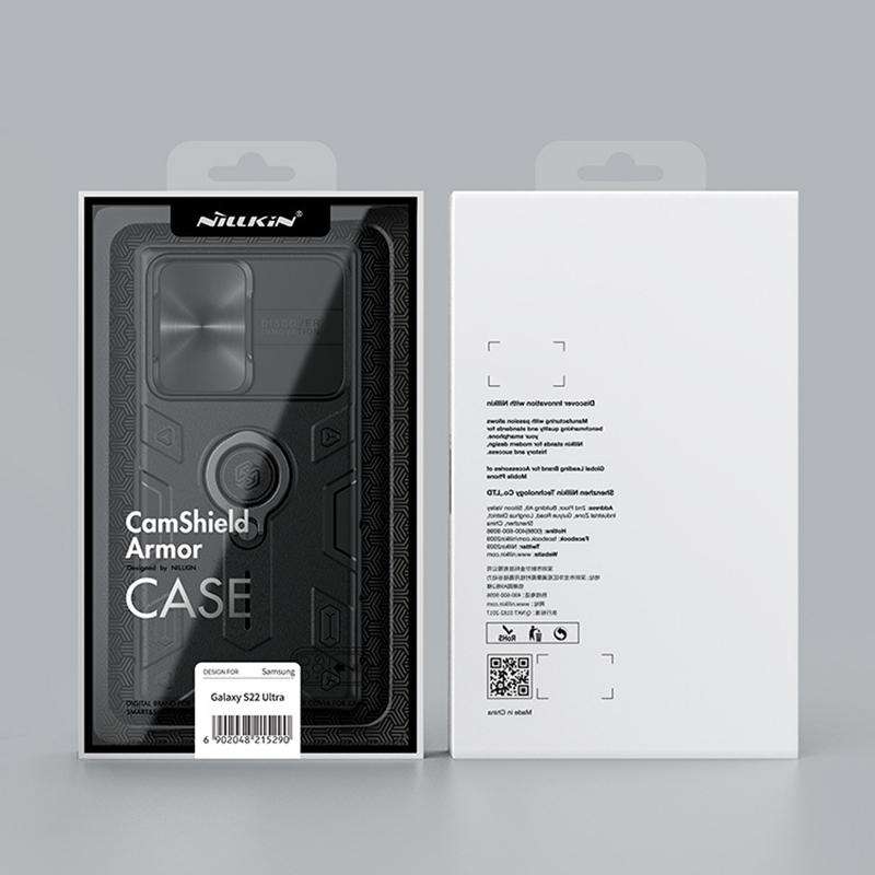 For Samsung Galaxy S22 Ultra 5G NILLKIN CamShield Armor Phone Case(Black)