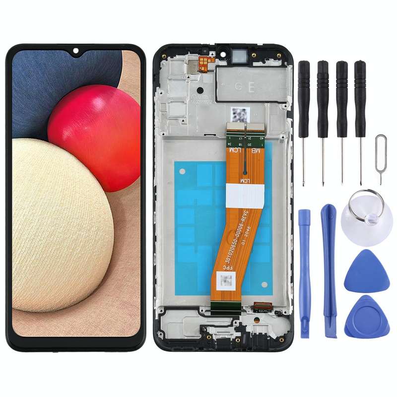 Original LCD Screen for Samsung Galaxy A02s SM-A025F(GE Version) Digitizer Full Assembly with Frame