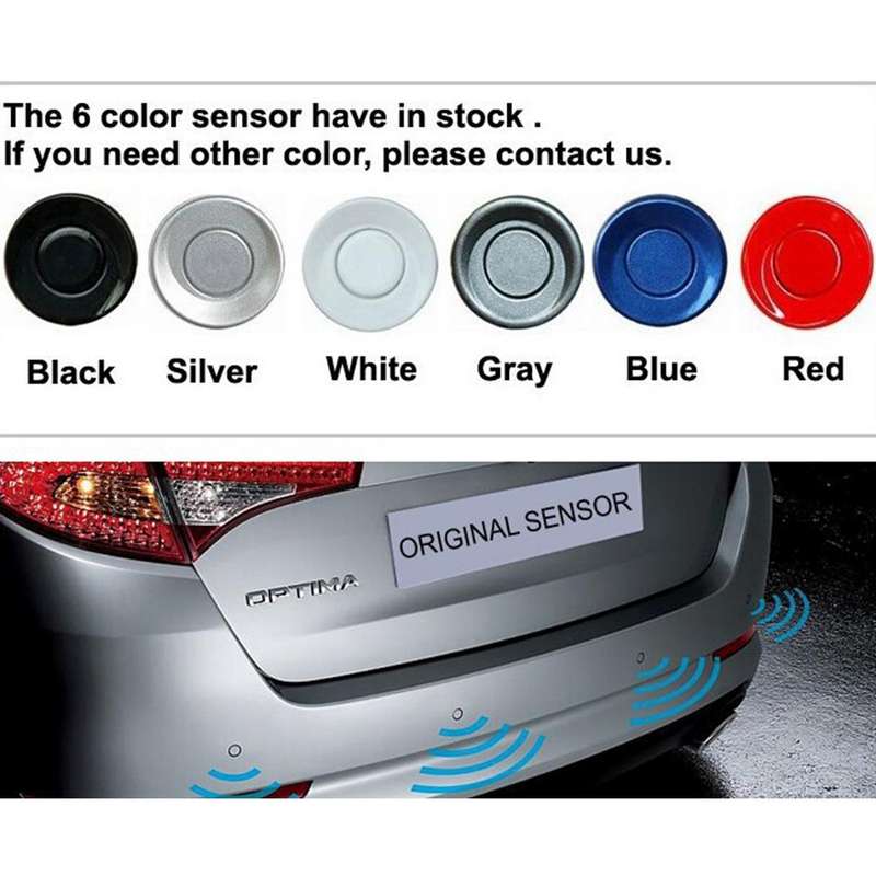 PZ-303-W Car Parking Reversing Buzzer and LED Monitor Parking Alarm Assistance System with 4 Rear...