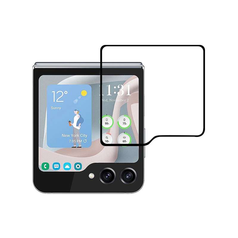 For Samsung Galaxy Z Flip5 External Small Screen Full Glue Full Cover Screen Protector Tempered G...