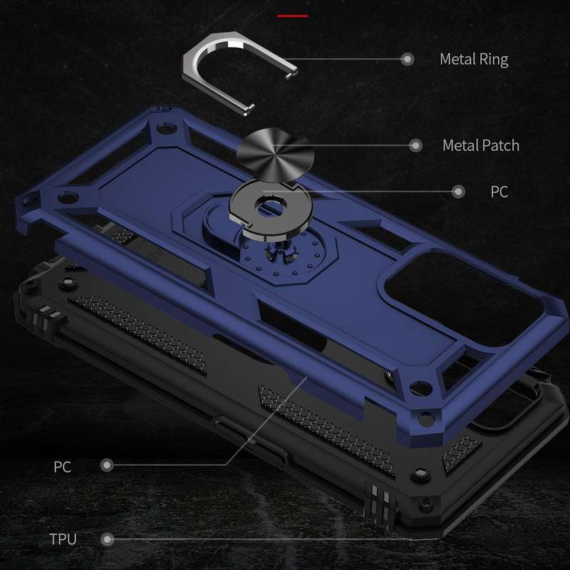 For OPPO A16 Shockproof TPU + PC Phone Case(Blue)