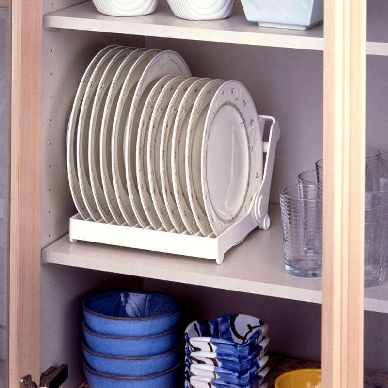 Foldable Dish Drip Rack Plate Holder(White)