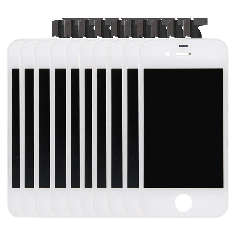 10 PCS Digitizer Assembly (LCD + Frame + Touch Pad) for iPhone 4S(White)