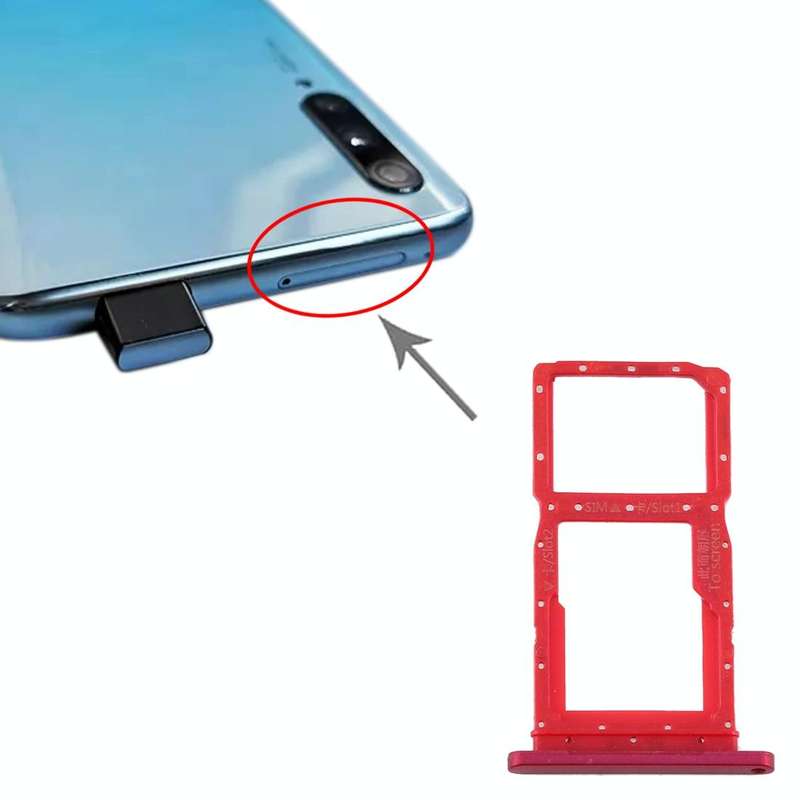 SIM Card Tray + SIM Card Tray / Micro SD Card Tray for Huawei Y9s(Red)