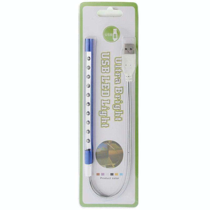 10-LED Portable Ultra Bright USB LED Light(Blue)