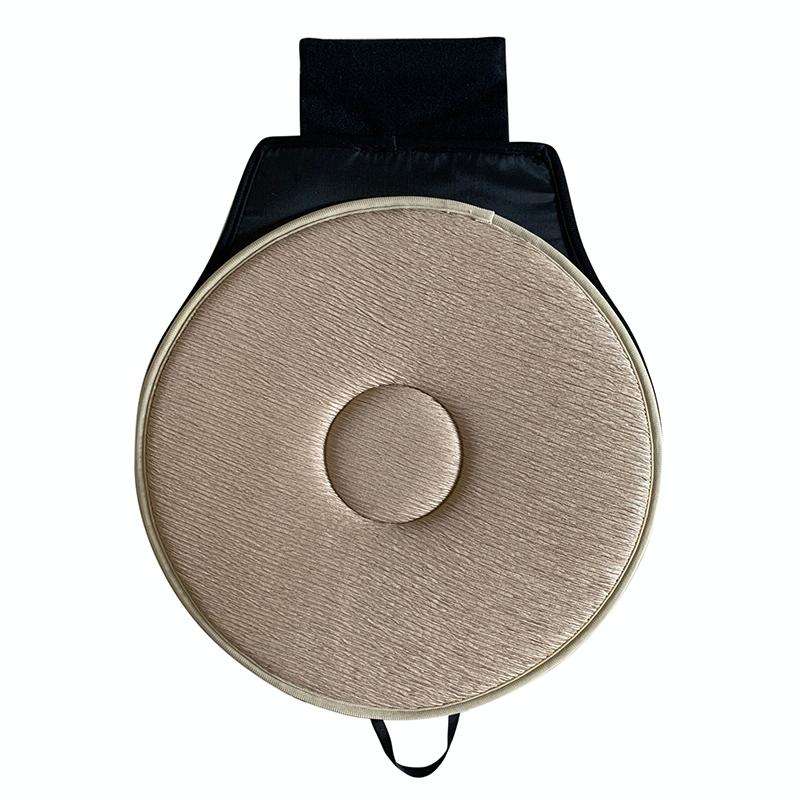360 Degree Rotation Car Seat Cushion Whirling Seat Mat (Beige)