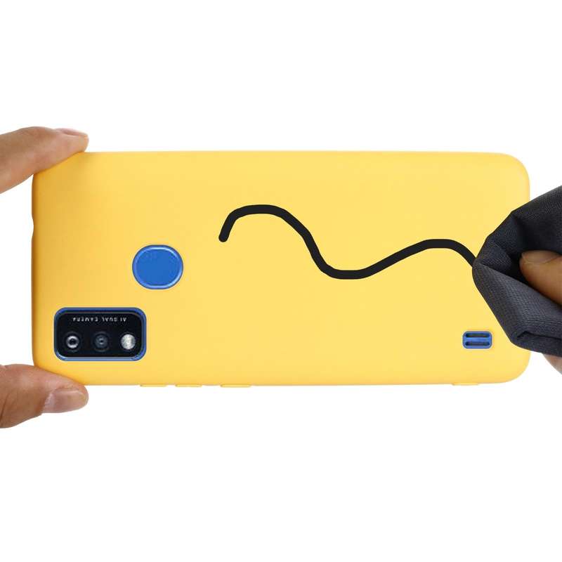 For ZTE Blade A51 2021 Pure Color Liquid Silicone Shockproof Full Coverage Phone Case(Yellow)