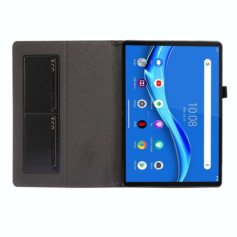 For Lenovo Tab M10 Crazy Horse Texture Horizontal Flip Leather Case with 2-folding Holder & Card ...