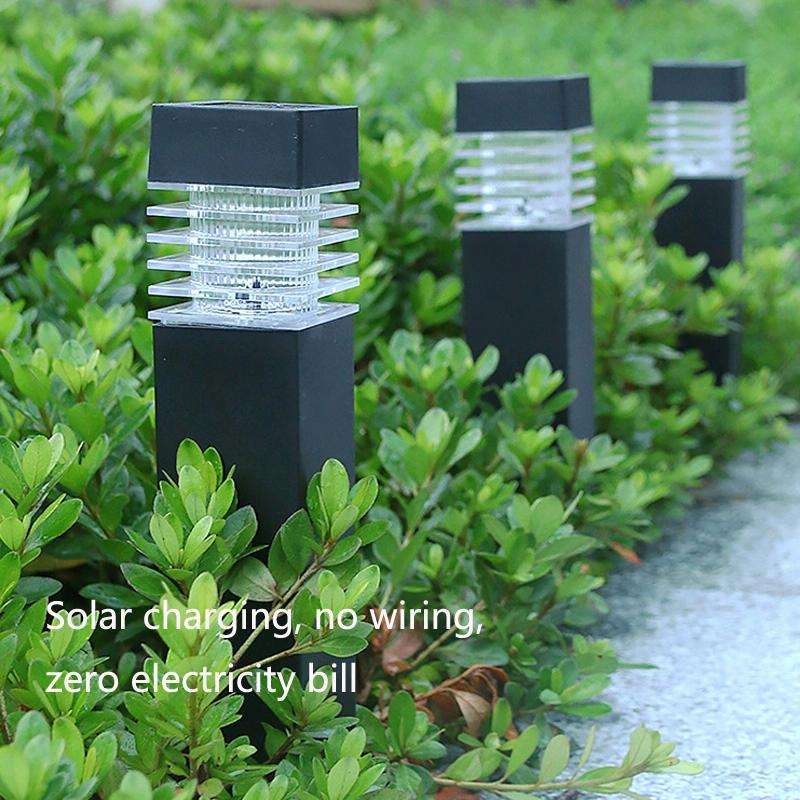 Solar Waterproof Outdoor Landscape Square Column Lawn Light(White Light)