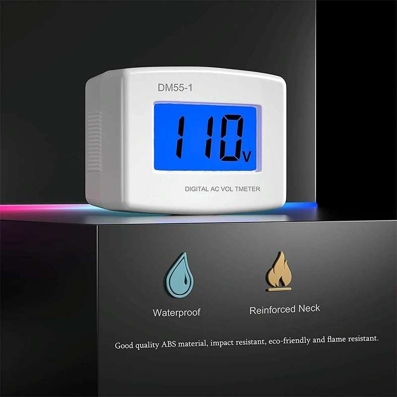 DM55-1 AC 110V- 220V LCD Digital Voltmeter Voltage Tester Detector Meter EU Plug