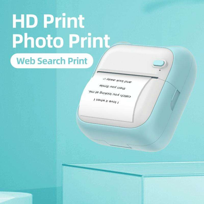 A31 Bluetooth Handheld Portable Self-adhesive Thermal Printer, Color: Blue+3 Rolls Colored Paper