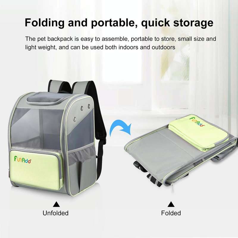 FUNADD Fold Breathable Pet Backpack Outdoor Shoulders Cat Bag(Yellow)