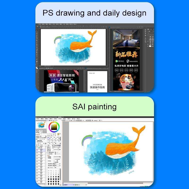 VINSA VIN1060PLUS 10x6 inch 8192 Levels Pressure Sensitivity Digital Drawing Board