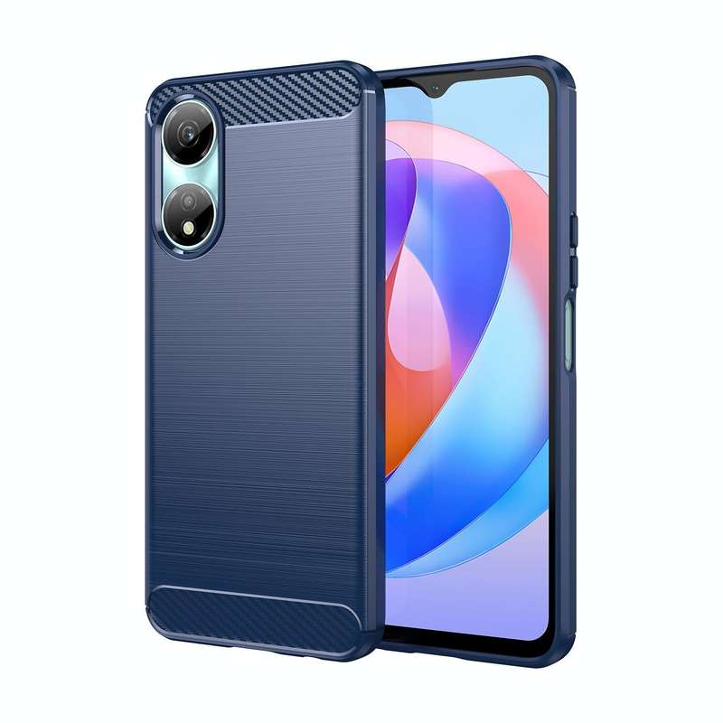For Honor X7b Brushed Texture Carbon Fiber TPU Phone Case(Blue)