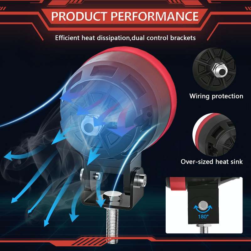 M7 1 Pair Motorcycle Two-color Spotlight(Black)