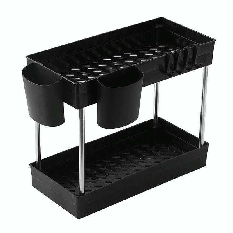 2222 Multifunctional Kitchen Counter Storage Rack, Spec: Cup Holder (Steel Color)