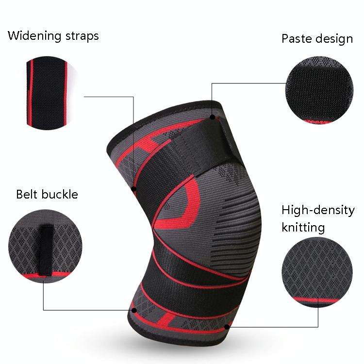 Pressurized Tape Knit Sports Knee Pad, Specification: XXL (Black)