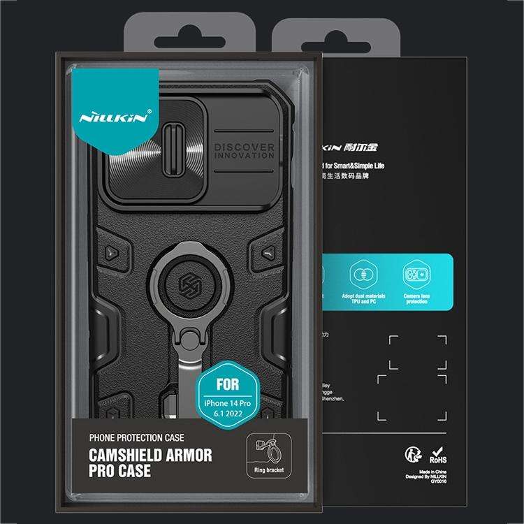 For iPhone 14 Pro Max NILLKIN CamShield Armor Pro Magnetic Phone Case(Black)