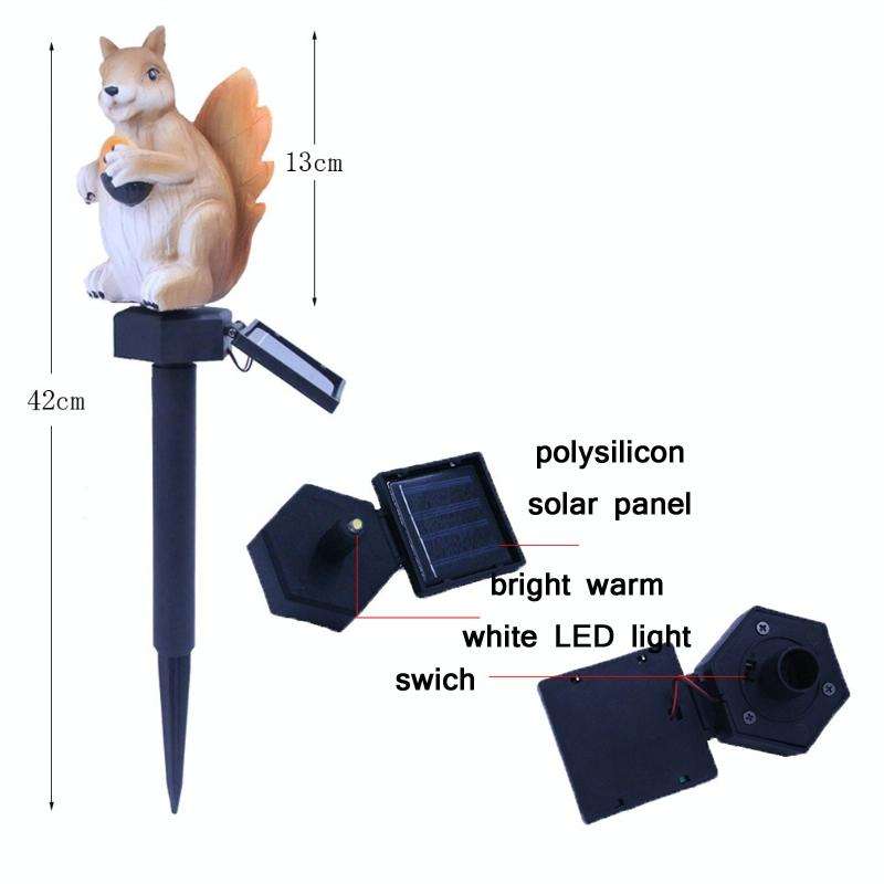 LED Solar Squirrel Lawn Light Outdoor Garden Decoration Landscape Light(Warm White Light)