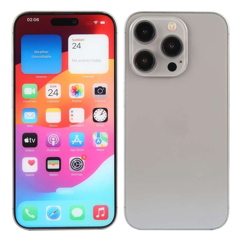 For iPhone 15 Pro Color Screen Non-Working Fake Dummy Display Model (Natural Titanium)