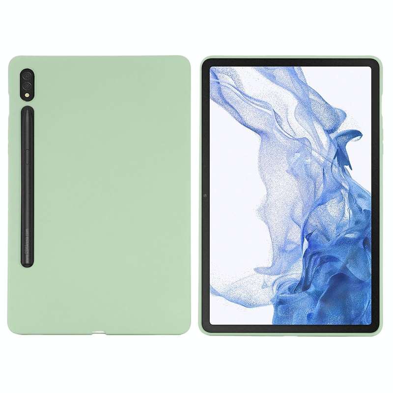 For Samsung Galaxy Tab S8 / S7 Pure Color Liquid Silicone Shockproof Tablet Case(Green)