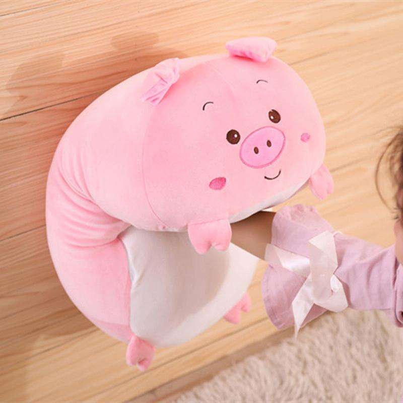New Soft Animal Cartoon Pillow Cushion Cute Fat Dog Cat Totoro Penguin Pig Frog Plush Toy 60cm(pig)