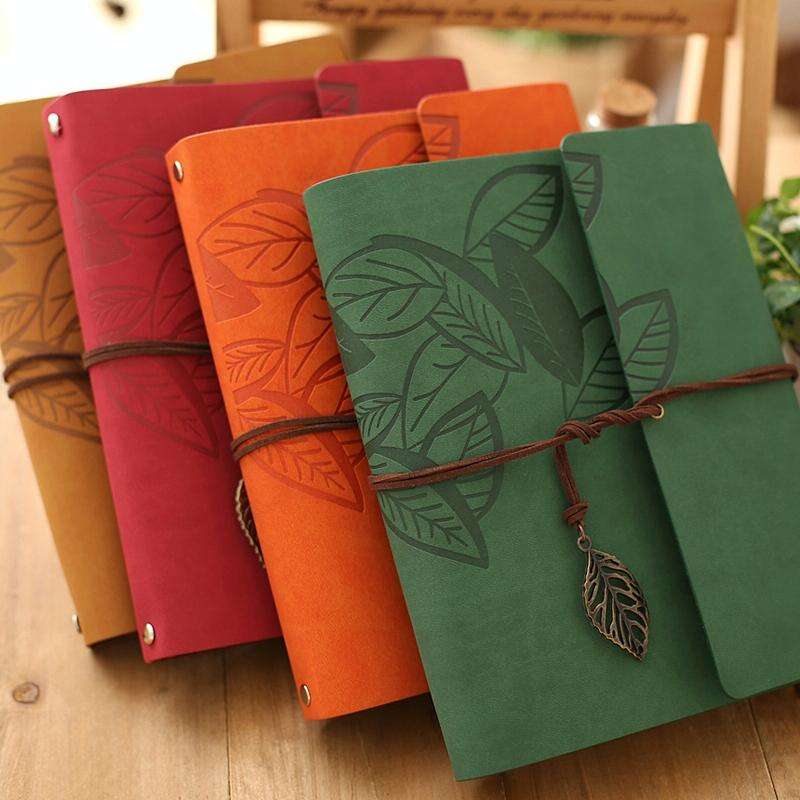 PU Leather Vintage Antique Kraft Paper Photo Albums(Khaki)