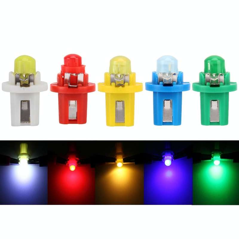 10 PCS 0.4W B8.5 Wedge Instrument Panel COB LED Light Dashboard Gauge Cluster Indicator Lamp Bulb...