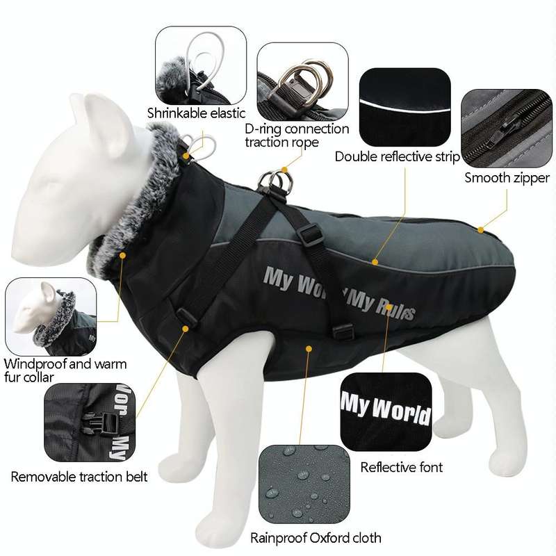 BL-683 Keep Warm Reflective Dog Clothes, Size: XXXL(Grapefruit Red)