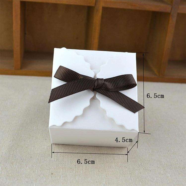 10 PCS Retro Mini Kraft Paper Box DIY Wedding Favor Gift Box Small Cake Box(White)