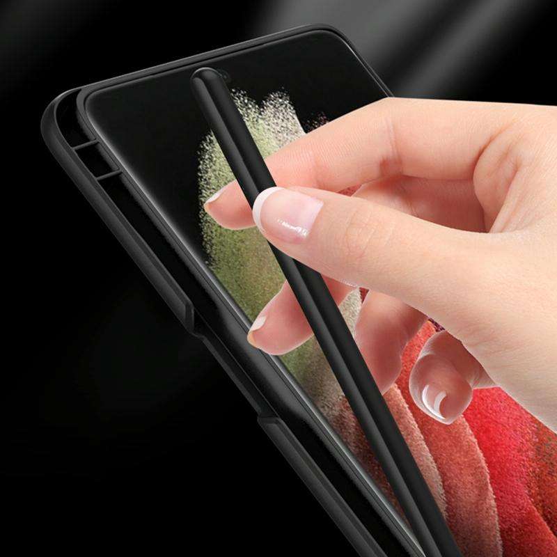 For Samsung Galaxy S21 Ultra 5G GKK Ultra-thin Shockproof Phone Case with Holder & Pen Slots & St...