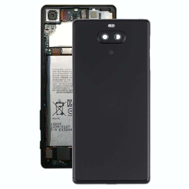 For Sony Xperia 8 Battery Back Cover with Middle Frame & Camera Lens Cover(Black)