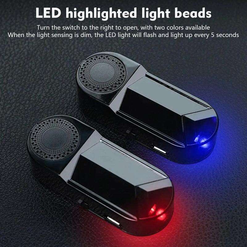 Car Solar Anti-Theft Alarm LED Warning Light With Aromatherapy(Blue Light)