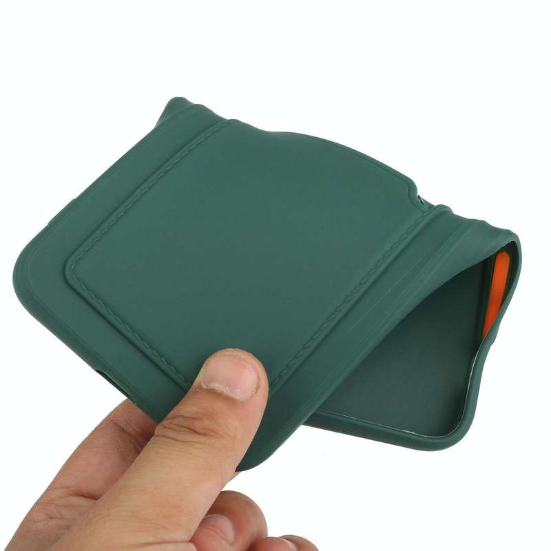 For Samsung Galaxy S21 5G Card Slot Design Shockproof TPU Protective Case(Dark Green)