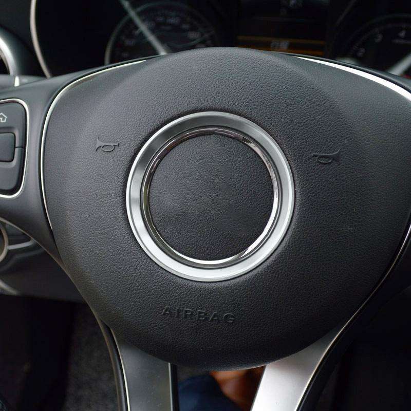 Car Steering Wheel Decorative Ring Cover for Mercedes-Benz,Inner Diameter: 5.8cm (Silver)