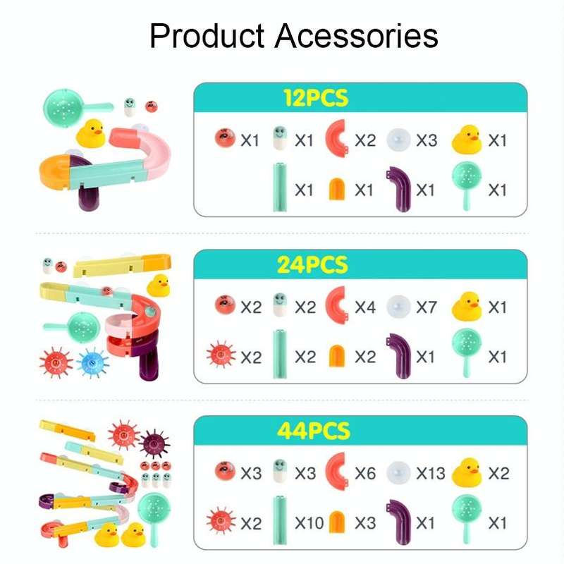 Children Bath Building Blocks Slide Water Toys, Spec: 12-pieces