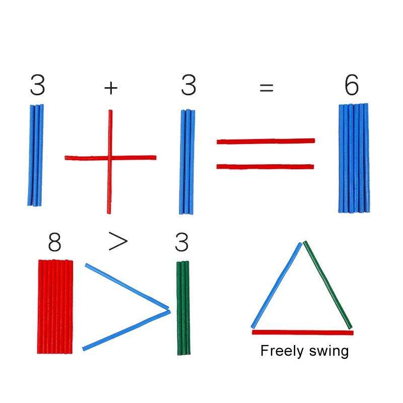 Counting Sticks Counter Teaching Aids Kindergarten Puzzle Wooden Colorful Counting Sticks