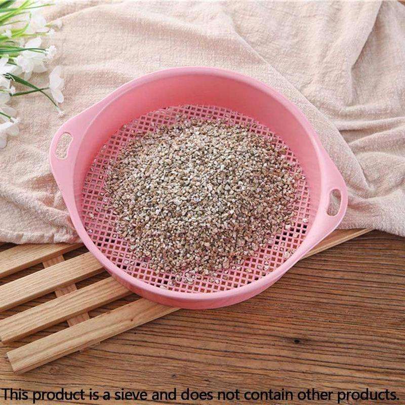 Plastic Mesh Sieve Filter Gravel Stone Tool Soil Particle Sieve with Handrail Gardening Supplies(...